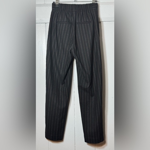 EUC Vince Black/Tan Striped Women's Cropped Pants Elastic Waist Retail $159 - Picture 6 of 9